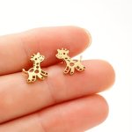 1 Pair Stainless Steel Giraffe Stud Earrings Birthday Gift