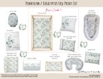 Cot Duvet Bedding Pennygum Eucalyptus Full Print Set Neutral