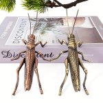 1PC Handmade Grasshopper Outdoor Figurine Ornament Corrosion Resistant Zinc Alloy Solid Metal Very Durable Yard Supplies Yard De