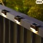 7PCS Waterproof Solar Deck Lights For Outdoor Stairs Fence Garden Balcony Yard Patio And Pathway Decor - Warm White LED Lights