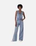 Levi's Denim Vest Wide Leg Dive Deep Jumpsuit - L Blue