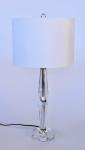 Crystal Glass Table Lamp With Finial & Harp Shade 74X36CM