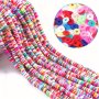 16inch/Strip 4mm Clay Beads Slice Clay Spacer Beads Polymer Clay Beads For Jewelry Making Rainbow Color Flat Spacer Beads