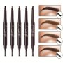 Long-lasting Double-ended Eyebrow Pencil With Automatic Rotation And Waterproof Formula - Easy To Apply With Eyebrow Brush