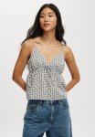 Cotton On Cotton Lace Cami - Hannah Floral Purple