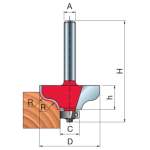 Ogee Fillet Router Bit D-31.75MM X H-12.2MM X H-54.4MM X C-12.7MM X R-4.76MM X A-1 4" 38-15225P