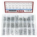 180/546PCS Screws Bolts And Nuts Assortment Kit Metric Machine Screws And Nuts And Bolts And Flat Washers M3/M4/M5/M6 Phillips S