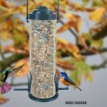 1PC Plastic Bird Feeder Outdoor Hanging Food Dispenser With Multiple Feeding Ports Weatherproof Automatic Bird Feeding Tool Gard