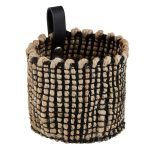 Santa Barbara Design Studio Jute Organizer Woven Storage Basket For Home D Cor Small 4" X 4" Black natural