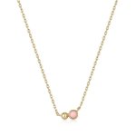 Gold Orb Rose Quartz Pendant Necklace