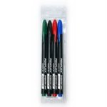 Ohp Permanent Markers Wallet Of 4 M 0.8MM Bullet Tip - Black Red Blue Green