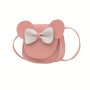 Children's Cute Cartoon Pu Leather Crossbody Bag MINI Bow Decor Coin Purse For Girls Accessories Ideal Choice For Gifts