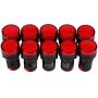 10PCS 24V 22MM LED Signal Light Red For Ac/dc Industrial Panel