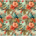 Printed Runner Chinoiserie Birds