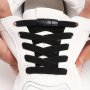 1pair Women's Polyester Laces Sneaker Accessories White No Laces With Buckles