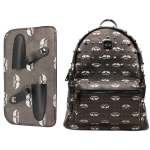 Scissor Bag Shoulder Rucksack With Pattern Rivets & Scissor Pouch Black Empty