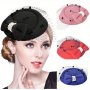 Vintage Pillbox Hat Hair Clip Fascinator Hats For Women Cocktail Hat Tea Party Headwear Pillbox Fascinator