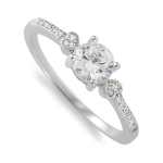 Sterling Silver Four Claw Solitaire Ring
