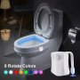 2-PACK Motion Sensor LED Toilet Night Lights 16 Color Gradient Bathroom Under-cabinet Lighting Battery Powered Plastic Sconce With Acrylic Shade Flush Mount Push Button