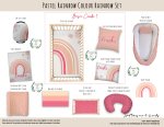 Cot Duvet Bedding Pastel Rainbow Colour Rainbow Set
