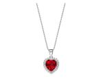 925 Sterling Silver Birthstone Heart Necklace Embellished With Swarovski Crystals - January