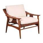 Demi Wood And Leather Arm Chair