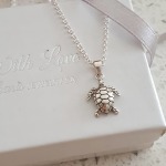 Tara 925 Sterling Silver Turtle Necklace 11X12MM On 45CM Chain