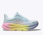 HOKA Womens Bondi 9 Shoes In Glimmering Blue overcast - Glimmering Blue overcast 8