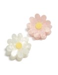 White & Pink Acrylic Daisy Claw Clips 2-PACK