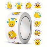 500PCS 1-INCH Motivational Reward Stickers Matte Finish Self-adhesive Labels For Teachers & Office Use