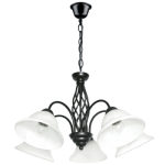 Metal Chandelier With Alabaster Glass