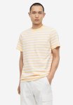 Coolmax Regular Fit T-Shirt - Yellow & White Striped