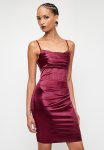 Sissy Boy On Your Mind: MINI Dress With Cage Detailing And Pleats - Burgundy