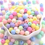 200 100 50PCS 6 8 10MM Pastel Macaroon Matte Acrylic Spacer Beads For Diy Bracelet Necklace Earring Jewelry Making Craft Supplie