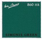 Iwan Simonis 860HR Pool Table Cloth Simonis Green 8 Ft