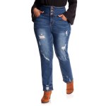 High Waist Enhancer Distressed Straight Leg - Dark Wash