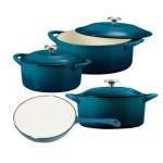 Smte Dh Ceramic Pot With Lid Enameled Cast Iron 7PIECE With Keychain