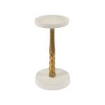 21CM Pillar Candle Holder Gold & White