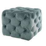 Square Faux Suede Ottoman 50 Cm X 50 Cm X 40 Cm