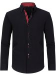 Men's Solid Color Lapel Collar Design Dress Shirts Long Sleeve Casual Button Down Shirt For Formal Occasions