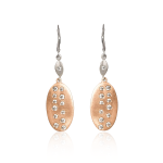 Shield Earrings With Metal Set Crystals - Solid 9KT Rose Gold