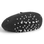 Black Pearl Bling Beret