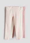 3-PACK Jersey Leggings - Pink White