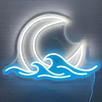 Sunrise Sunset Neon Sign Moon Over Sea Neon Light Twilight Wave LED Wall Signs For Room Decor Anime Neon Light Acrylic Moon Sign