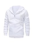 Long Sleeve Men's Casual Zipper Hoodie With Kangaroo Pocket Drawstring Pocket Zipper Hoodie
