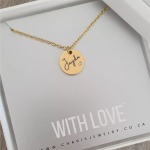 Gem Personalized Necklace Gold Stainless Steel Size: 13MM On 45CM Chain Ready In 3 Days
