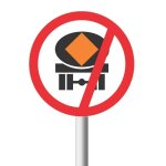 No Vehicles Conveying Dangerous Goods Road Sign R232