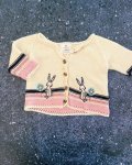 Baby Exact White Knitted Bunny Cardigan 0 3M