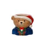 Planter Dolomite Bear 13.8X11.7X12.3CM - Red Bow Tie