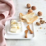 405ML Glass Butter Dish With White Base